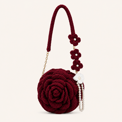 crochet rose bag