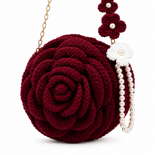 crochet rose bag